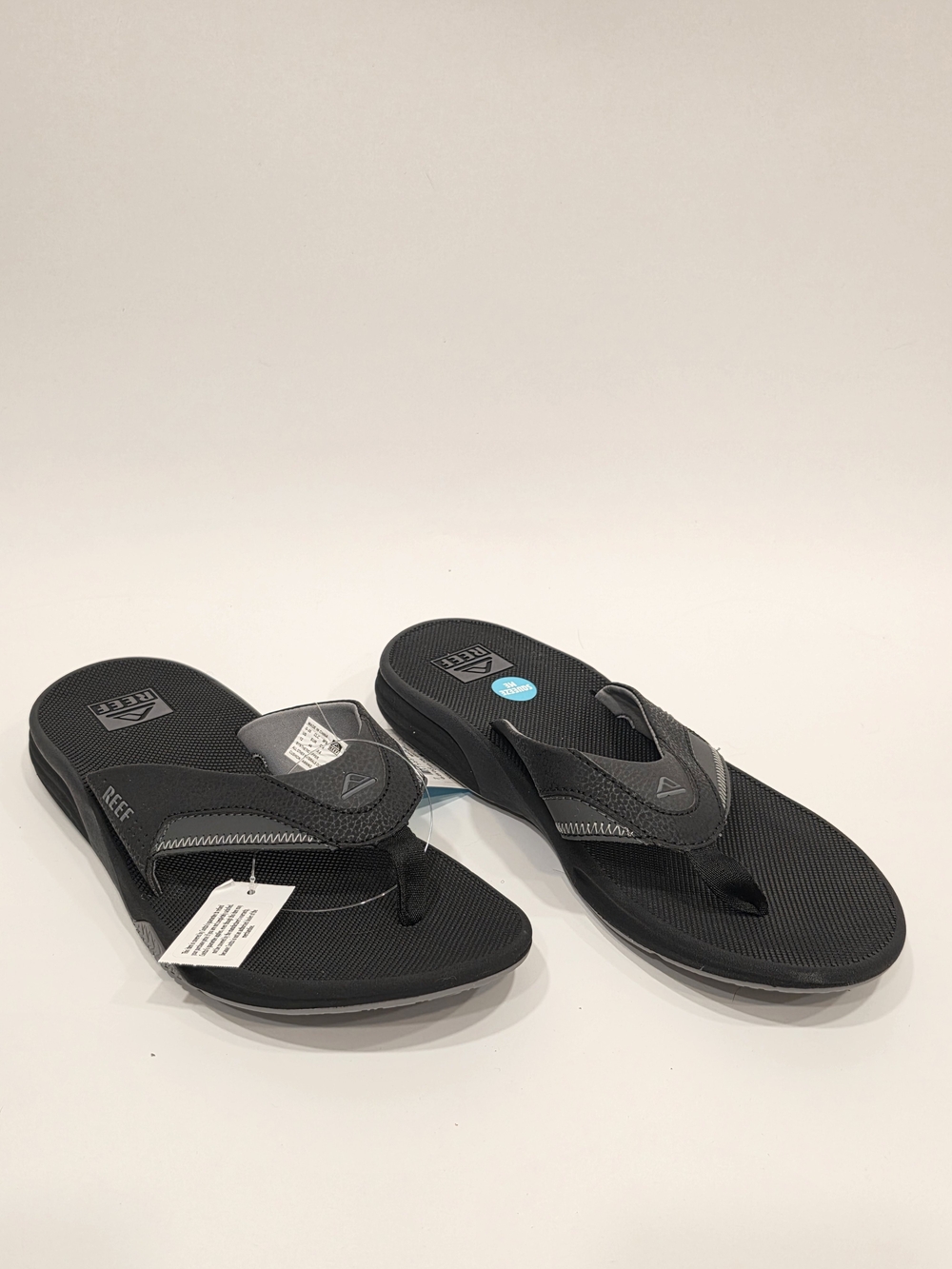 Reef Cushion Fanning Men's Black Gray Flip-Flop Sandals